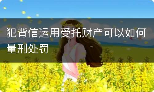 犯背信运用受托财产可以如何量刑处罚