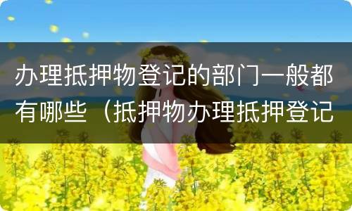 办理抵押物登记的部门一般都有哪些（抵押物办理抵押登记）