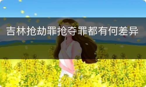 吉林抢劫罪抢夺罪都有何差异