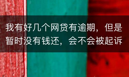 我有好几个网贷有逾期，但是暂时没有钱还，会不会被起诉抓人啊