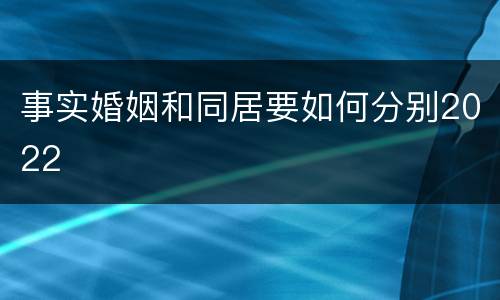 事实婚姻和同居要如何分别2022