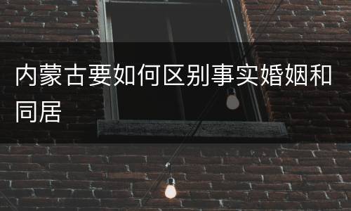 内蒙古要如何区别事实婚姻和同居