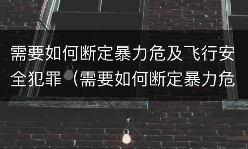需要如何断定暴力危及飞行安全犯罪（需要如何断定暴力危及飞行安全犯罪罪名）