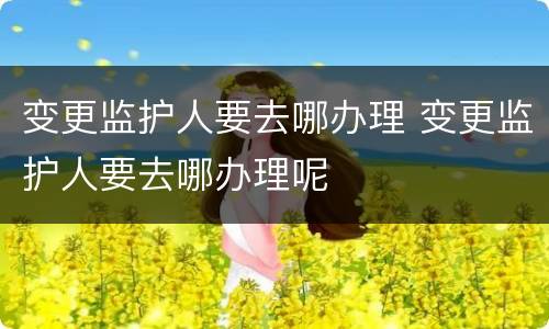 变更监护人要去哪办理 变更监护人要去哪办理呢