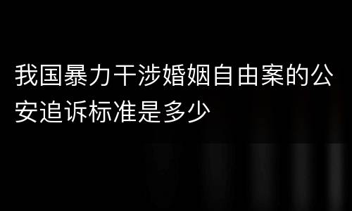 我国暴力干涉婚姻自由案的公安追诉标准是多少