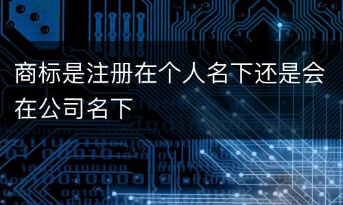 商标是注册在个人名下还是会在公司名下