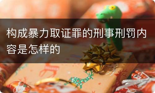 构成暴力取证罪的刑事刑罚内容是怎样的