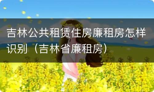 吉林公共租赁住房廉租房怎样识别（吉林省廉租房）
