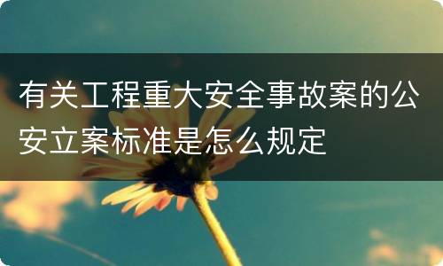 有关工程重大安全事故案的公安立案标准是怎么规定