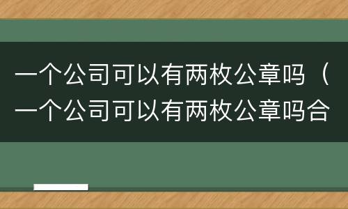 一个公司可以有两枚公章吗（一个公司可以有两枚公章吗合法吗）