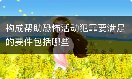 构成帮助恐怖活动犯罪要满足的要件包括哪些