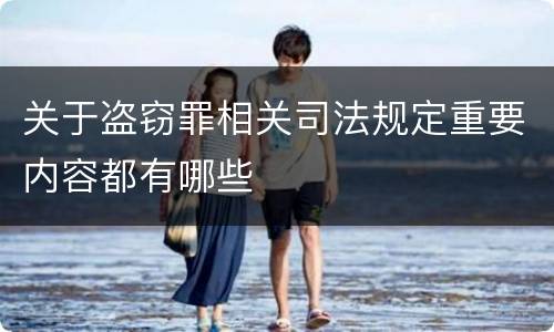 关于盗窃罪相关司法规定重要内容都有哪些