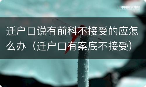 迁户口说有前科不接受的应怎么办（迁户口有案底不接受）