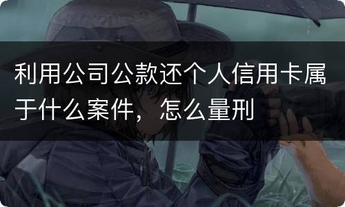 利用公司公款还个人信用卡属于什么案件，怎么量刑