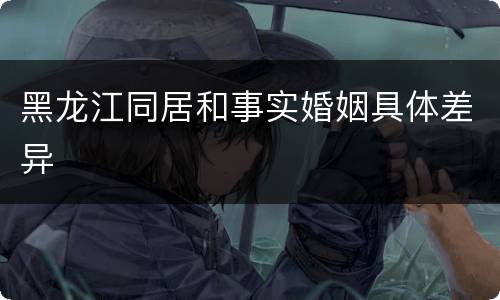 黑龙江同居和事实婚姻具体差异