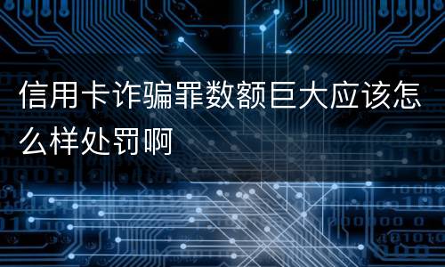 信用卡诈骗罪数额巨大应该怎么样处罚啊