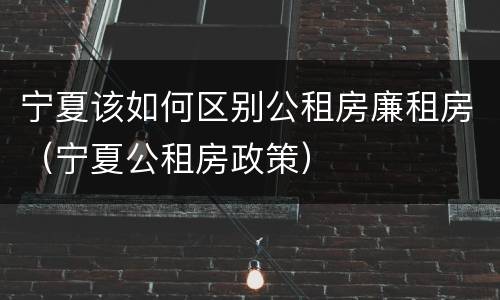 宁夏该如何区别公租房廉租房（宁夏公租房政策）