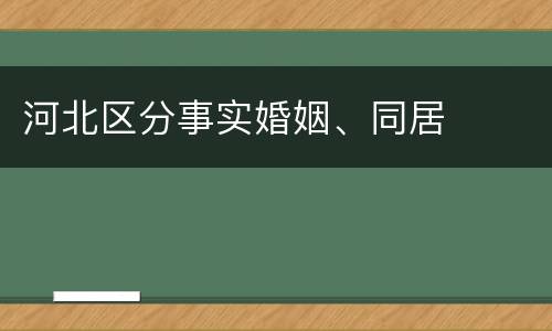 河北区分事实婚姻、同居