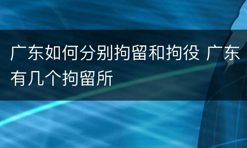 广东如何分别拘留和拘役 广东有几个拘留所