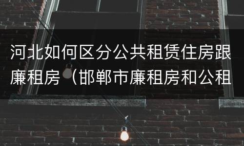 河北如何区分公共租赁住房跟廉租房（邯郸市廉租房和公租房的区别）