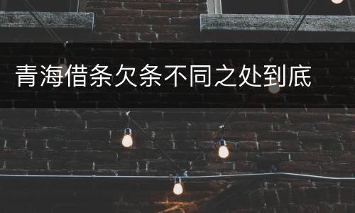青海借条欠条不同之处到底