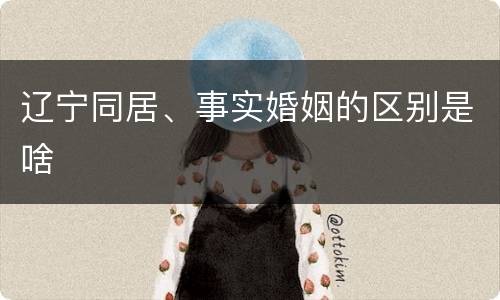 辽宁同居、事实婚姻的区别是啥