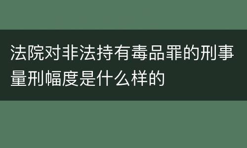 法院对非法持有毒品罪的刑事量刑幅度是什么样的