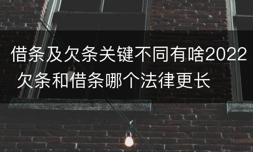 借条及欠条关键不同有啥2022 欠条和借条哪个法律更长