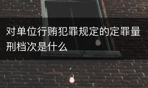 对单位行贿犯罪规定的定罪量刑档次是什么