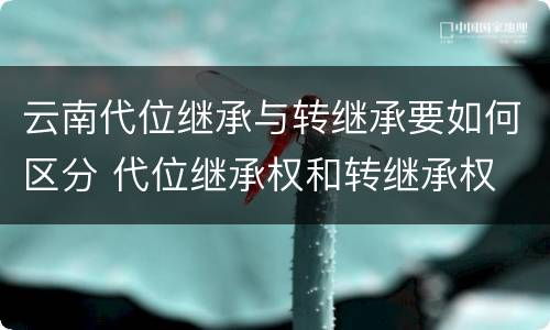 云南代位继承与转继承要如何区分 代位继承权和转继承权