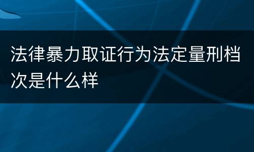 法律暴力取证行为法定量刑档次是什么样