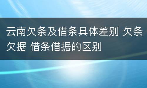 云南欠条及借条具体差别 欠条欠据 借条借据的区别