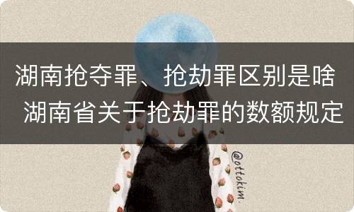 湖南抢夺罪、抢劫罪区别是啥 湖南省关于抢劫罪的数额规定