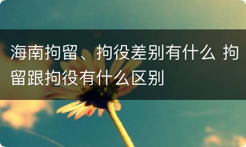 海南拘留、拘役差别有什么 拘留跟拘役有什么区别