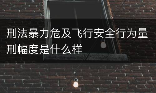 刑法暴力危及飞行安全行为量刑幅度是什么样