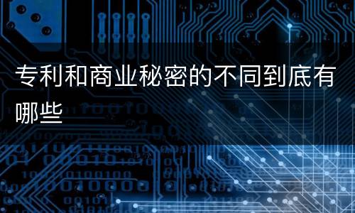 专利和商业秘密的不同到底有哪些