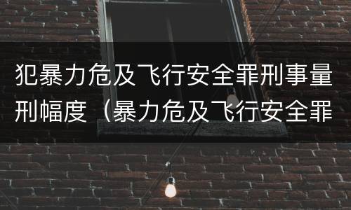 犯暴力危及飞行安全罪刑事量刑幅度（暴力危及飞行安全罪属于行为犯）