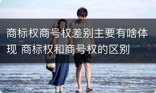 商标权商号权差别主要有啥体现 商标权和商号权的区别