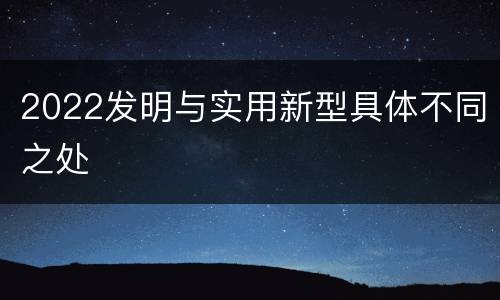 2022发明与实用新型具体不同之处