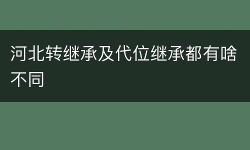 河北转继承及代位继承都有啥不同