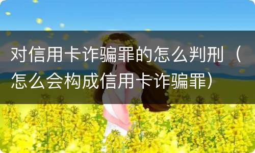 对信用卡诈骗罪的怎么判刑（怎么会构成信用卡诈骗罪）
