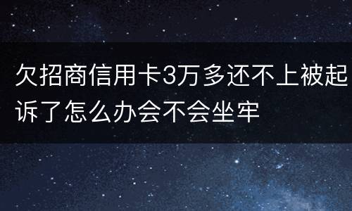欠招商信用卡3万多还不上被起诉了怎么办会不会坐牢