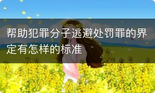 帮助犯罪分子逃避处罚罪的界定有怎样的标准