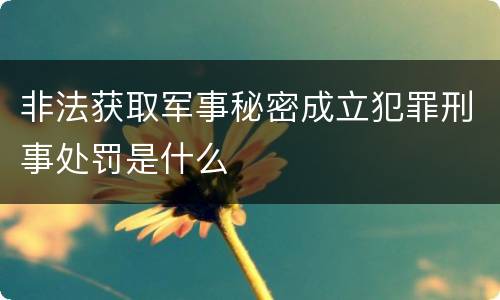 非法获取军事秘密成立犯罪刑事处罚是什么