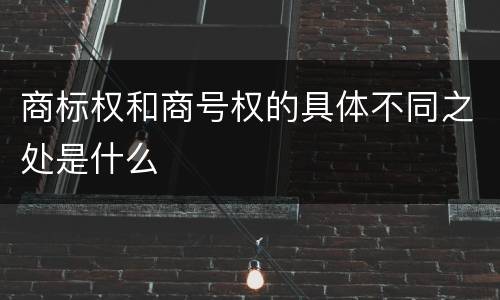 商标权和商号权的具体不同之处是什么