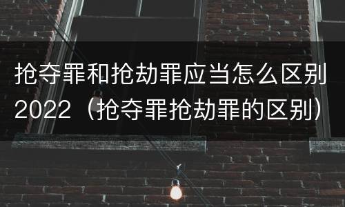 抢夺罪和抢劫罪应当怎么区别2022（抢夺罪抢劫罪的区别）