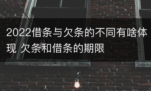2022借条与欠条的不同有啥体现 欠条和借条的期限