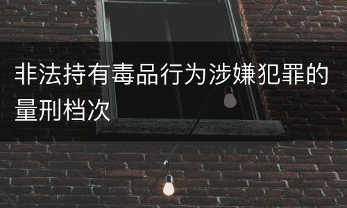 非法持有毒品行为涉嫌犯罪的量刑档次