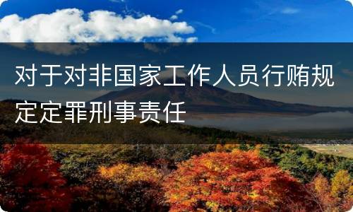 对于对非国家工作人员行贿规定定罪刑事责任