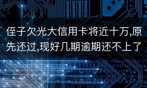 侄子欠光大信用卡将近十万,原先还过,现好几期逾期还不上了,现在把人抓进去了怎么办